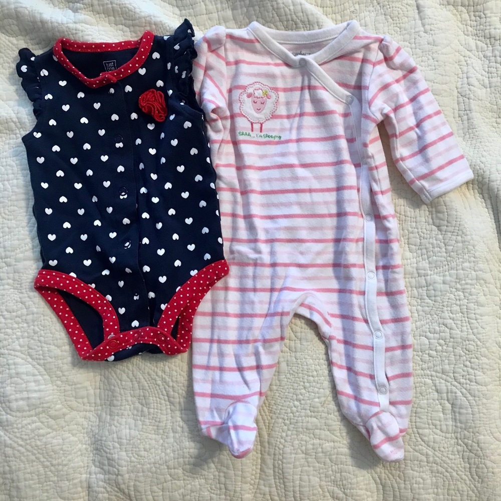 Carters one pieces. Size 3 months. EUC
